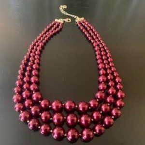 NWT burgandy pearl necklace